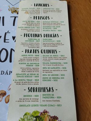 Menu 7/01/2023 at Emporio Canela in Canela