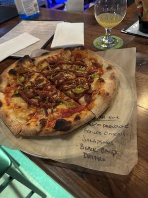 Vegan roulette pizza!  at Lavery Brewing Co in Erie