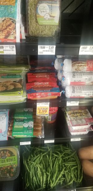 Vegan meats, tofu, vegan kimchi. at Food Lion in Hancock