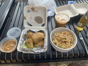 Pre eating khao soi and amazing eggplantt  at ZAAP in Portland