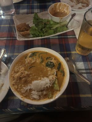 Soy chicken curry and amazing eggplantt  at ZAAP in Portland