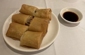Spring Rolls (shiitake mushrooms, carrots, celery) at M Garden Vegetarian 常悅素食 in Kowloon