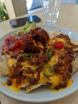 Cheesy Nacho's at Home Vegan Bar in Docklands