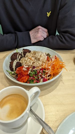 The falafel bowl was so tasty at Home Vegan Bar in Docklands