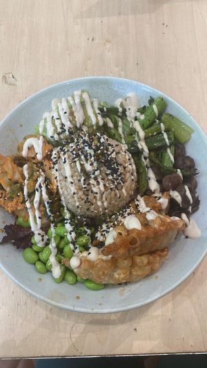 Dumpling bowl  at Home Vegan Bar in Docklands