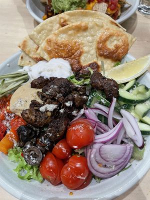 “Lamb souvlaki bowl"  at Home Vegan Bar in Docklands