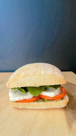 Mozzarella Pesto Panini at Home Vegan Bar in Docklands