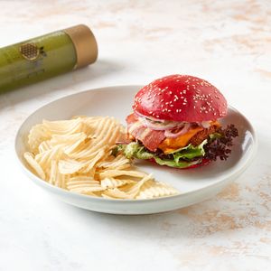 Cheeken Schnitzel Panini at Home Vegan Bar in Docklands