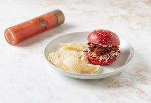 Pork Burger at Home Vegan Bar in Docklands