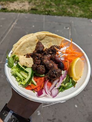 Faux-lamb souvlaki bowl at Home Vegan Bar in Docklands