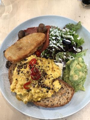 Big breakfast with vegan feta add   at Home Vegan Bar in Docklands