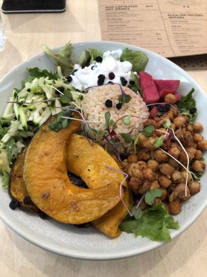 Moroccan bowl minus the avocado because I’m allergic, so yummy.  at Home Vegan Bar in Docklands