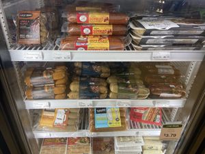 Vegan sausage and meats   at Isla Vista Food Co-op in Isla Vista