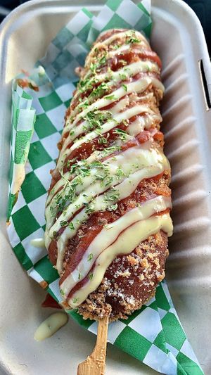 Korean Corn Dog 🔥🔥🔥 at Beleaf Burgers in Chino