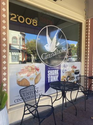 Outdoor Seating Area in Front of Storefront   at Cinnaholic in Concord