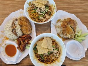 Ban Mien, Chicken Rice, Yuan Yang (Chicken Rice with Char Siew) at Kang Su 康素 - Sims Dr in Central Singapore