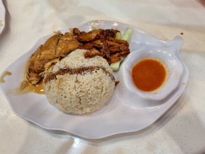Yuan Yang (char siew & chicken) rice at Kang Su 康素 - Sims Dr in Central Singapore