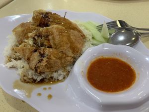Vege chicken rice  at Kang Su 康素 - Sims Dr in Central Singapore