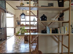 The interior, summer 2019 at Vege Vege Kitchen in Hakodate