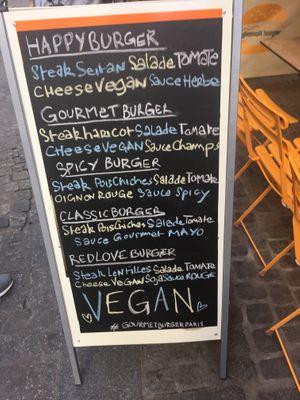 menu sign at Gourmet Burger in Paris