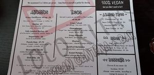 Menu  at Loco Ritas in Dundee