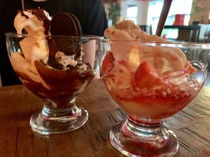 Oreo chocolate and PB and J sundaes at Loco Ritas in Dundee