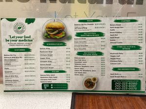 The Menu at NewLife Natural Vegetation Cell Food in Nassau