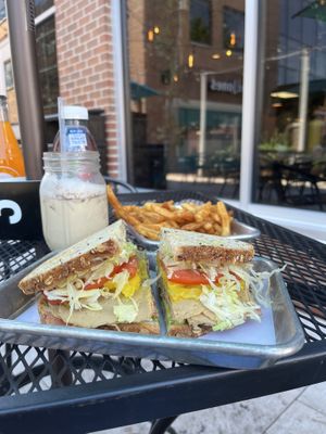 Turky club & fries #Veganuary at Turf Surf & Earth in Somerville