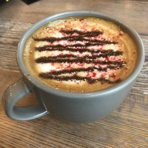 Peppermint latte  at Turf Surf & Earth in Somerville