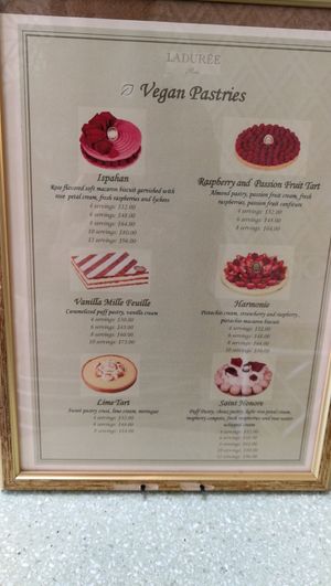 menu at Ladurée in Beverly Hills