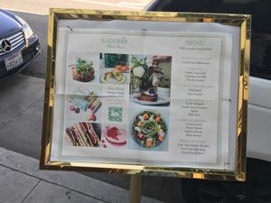 Covid menu at Ladurée in Beverly Hills
