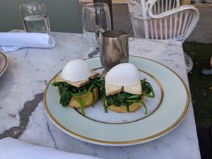Eggs Benedict at Ladurée in Beverly Hills