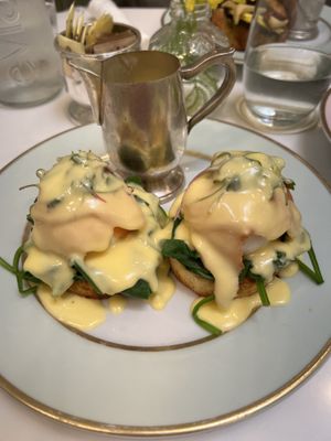 Salmon eggs Benedict   at Ladurée in Beverly Hills