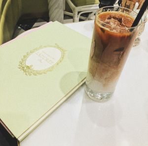 Iced coconut mylk latte at Ladurée in Beverly Hills