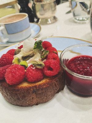 Raspberry French toast at Ladurée in Beverly Hills