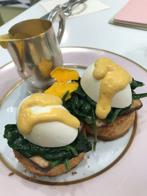 Tofu benedict at Ladurée in Beverly Hills
