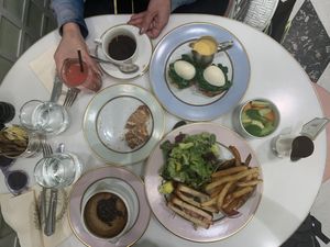 Brunch, croque monsieur and onion soup at Ladurée in Beverly Hills