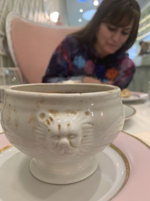 Onion soup bowl at Ladurée in Beverly Hills