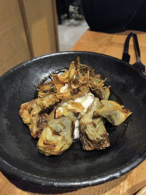 Artichokes at Te Quiero Verde in Barcelona