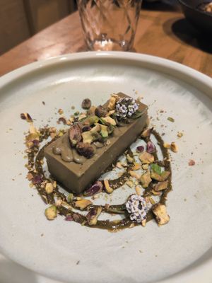 Matcha cheesecake at Te Quiero Verde in Barcelona