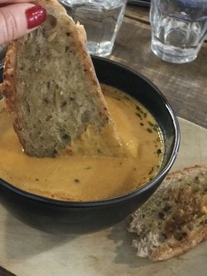 Kokos curry soup at Perron X Coffee in The Hague