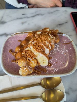 Biscoff banana bubble waffle at Lotties in Bury St Edmunds