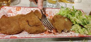 Not a perfect picture but the scaloppa where delicious!! Must try for vegans who formerly loved meat. at Un Gelsomino in Salerno