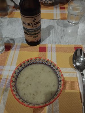 Miso soup as a starter and a very good beer. at Un Gelsomino in Salerno