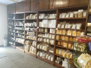 Organic stuff for sale in his store at Un Gelsomino in Salerno