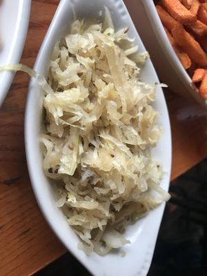 Sauerkraut was vegan and delicious! Had it with my Beyond Sausage and Stone Ground and Dijon Mustard 😍🤤 at Bavarian Bar & Bistro in Leavenworth