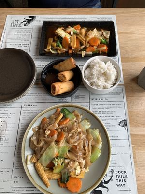 Nutty cashew stir fry (top) and Pad Kee Ewe (below).  at Talay Thai Kitchen in St Ives