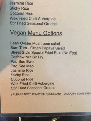 As of June 2019 at Talay Thai Kitchen in St Ives