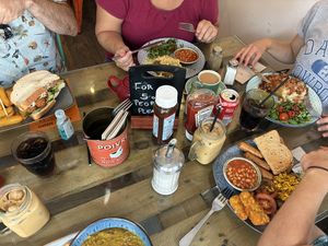   at Scoff Troff Cafe in St Ives