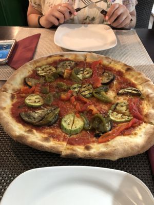 Vegan pizza at Portobello in Lanzarote
